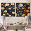 «Blue Multicolor Garden Blooms Floral», ensemble de 2 collages carrés-101857394-101857395
