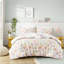 Édredon réversible en coton 3 pièces pour lit simple avec coussin rond mauve et lavable à la machine - rembourrage du coussin