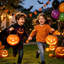 Ensemble de 2 lanternes solaires citrouilles d'Halloween, décor extérieur imperméable pour cour, pelouse et sentier