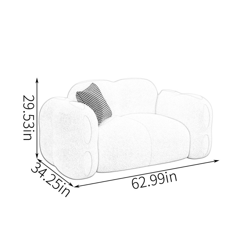 Cream style straight row sofa