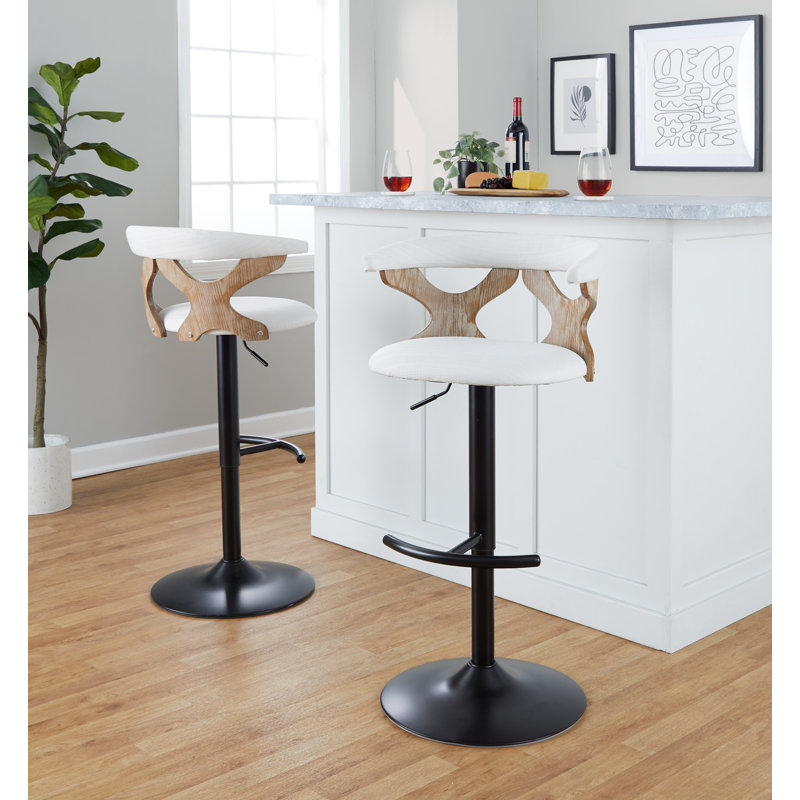 Tabouret pivotant à hauteur réglable, Crème