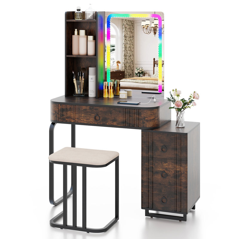 Dressing Table, Brown/Black