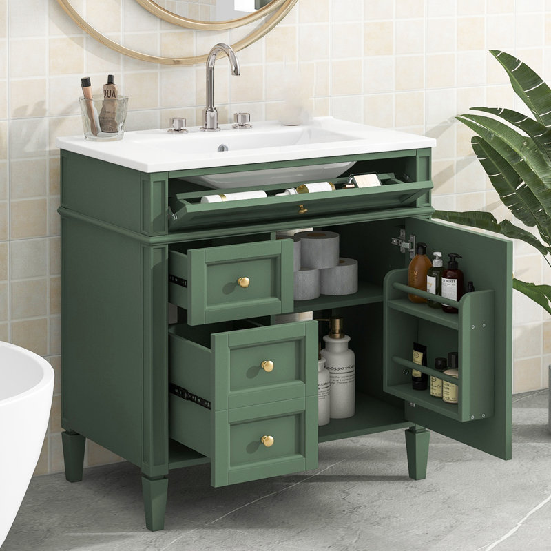 Meuble-lavabo moderne de 30 po avec lavabo sur le dessus