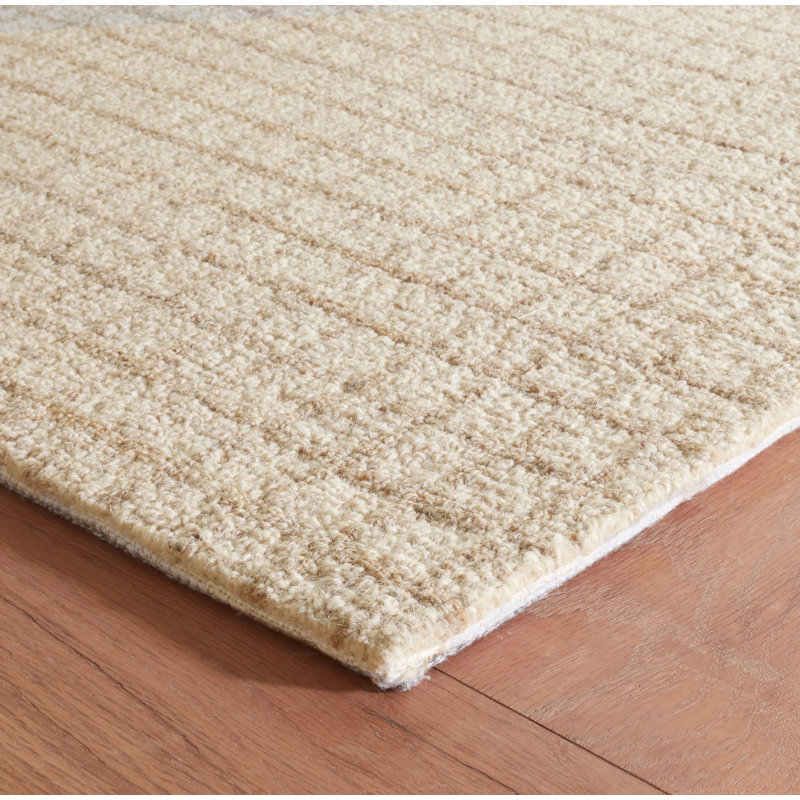 Conall Natural Hand Micro Hooked Wool Rug, Rectangle 7'6" x 9'6"
