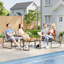 4-Piece Garden Furniture Set, 1 Table, 2 Terrace Chairs And 1 Bench, Weather-Resistant Outdoor Garden Set With Metal Frame And Fabric Seat, For Balcony Patio Terrace-128772844