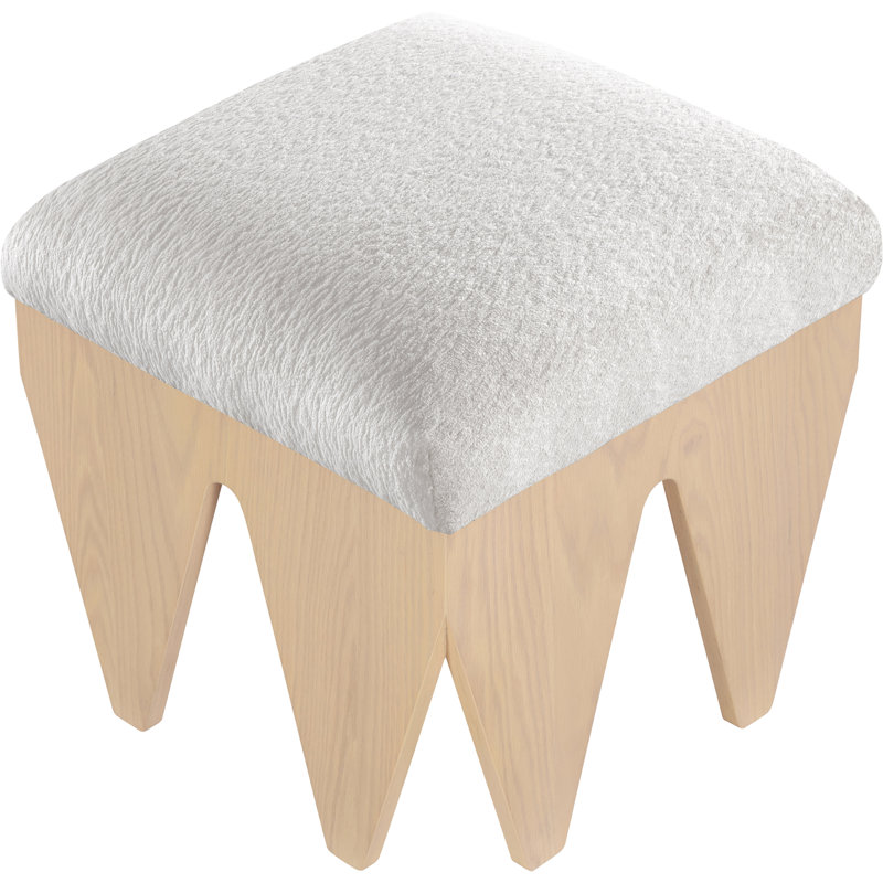 Banc en tissu Altair, Naturel, Velours crème