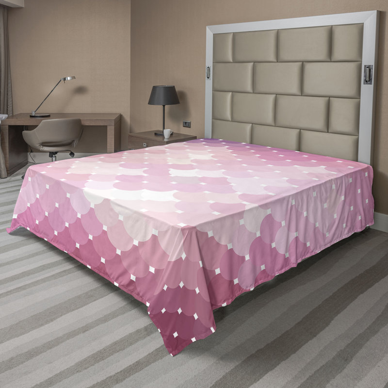 Drap plat moderne de style bohème Ambesonne, Drap plat de taille très grand, Rose pastel / motif abstrait mauve taupe