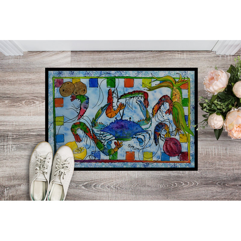 Tapis de porte d’intérieur anti-dérapant crabe, Rectangle 1 pi 6 po x 2 pi 3 po