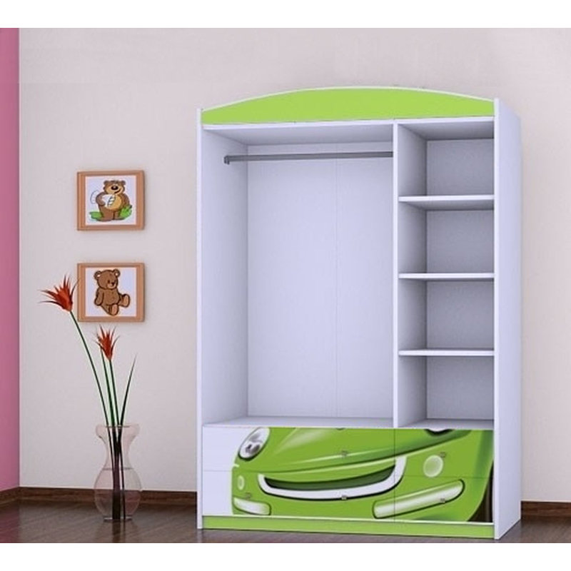 Matt 3 Door Wardrobe, Green
