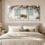 Bougainvilliers roses et géraniums sur blanc, ensemble de 3 toiles murales-131253014