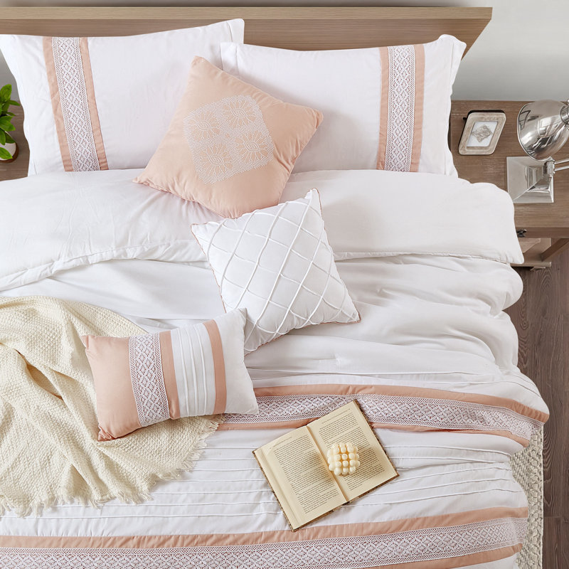 Durango 7 Piece Polyester Comforter Set, California King Comforter + 6 Additional Pieces, Pink