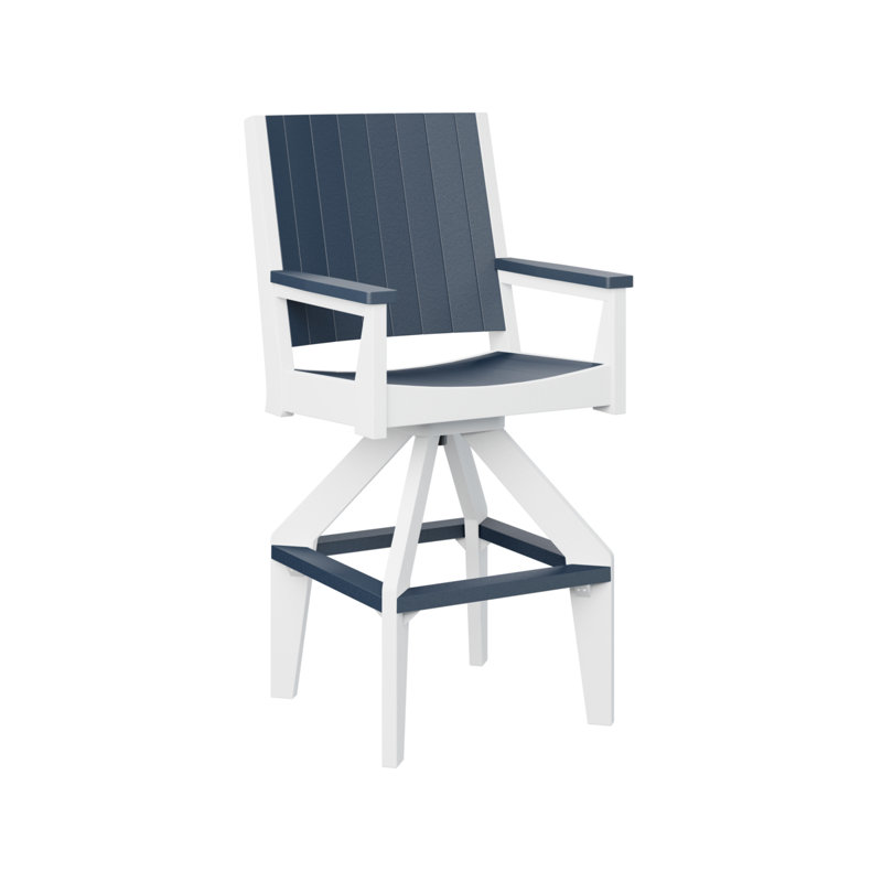 Mayhew Outdoor Bar Stool, Navy Blue, 28.5"