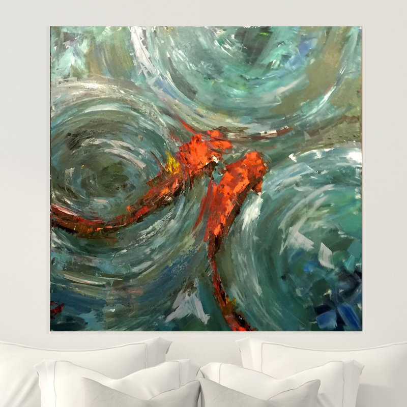 Good Fortune II - Artist Enhanced Canvas Print, 20" H x 20" W x 1.75" D, Brown Framed Canvas
