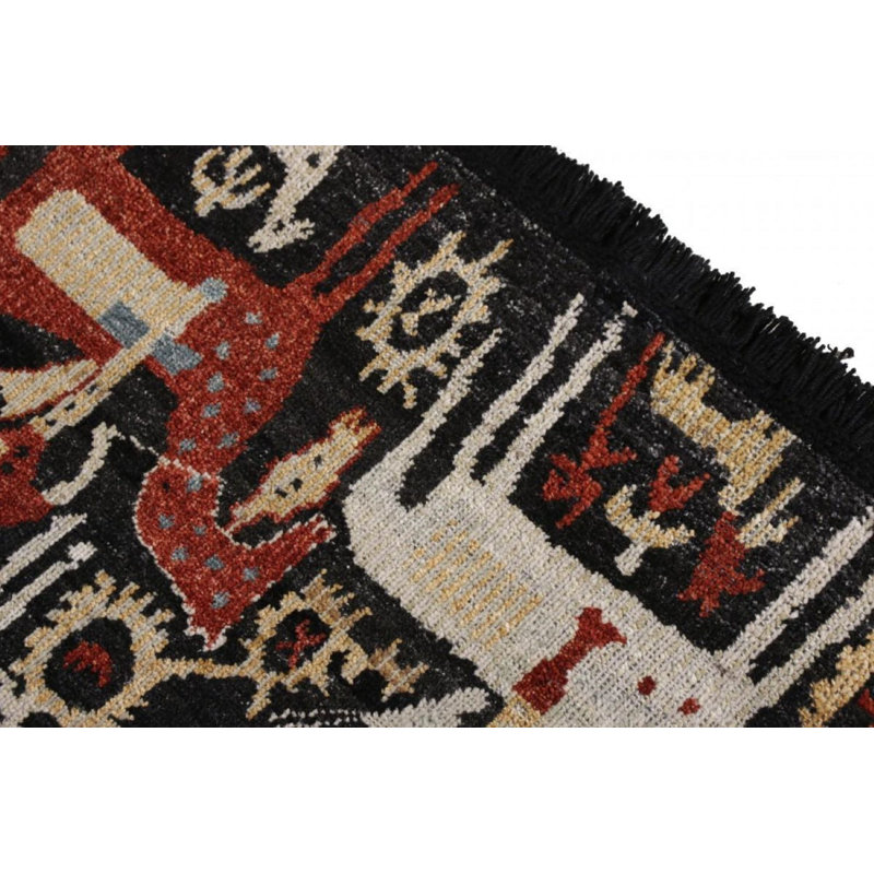 Burano Hand Knotted Wool Geometric Area Rug, Rectangle 10' x 14'