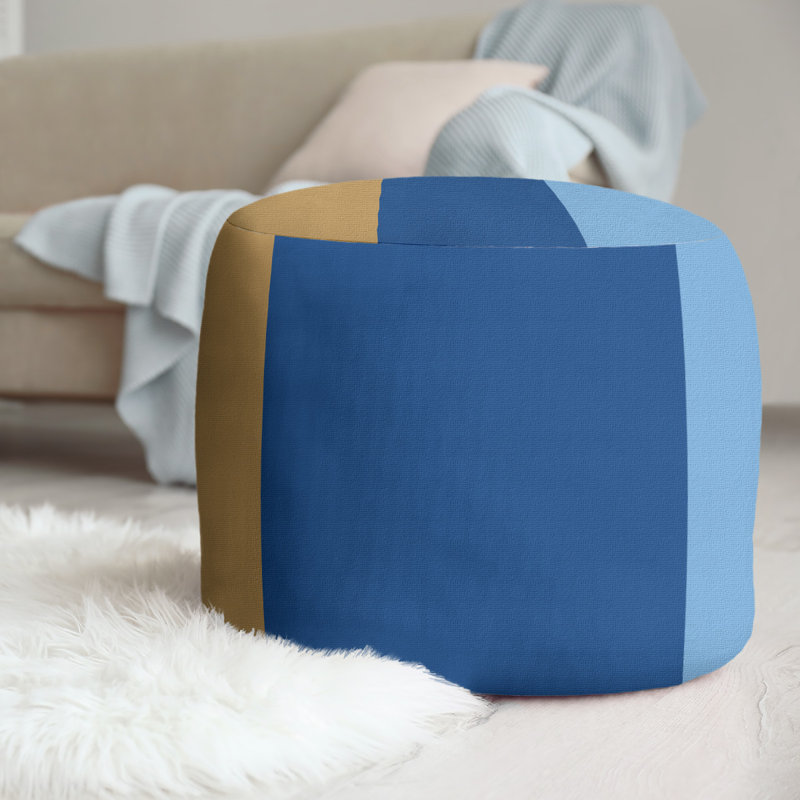 repose-pieds rond 20,5", Doré / bleu royal / bleu