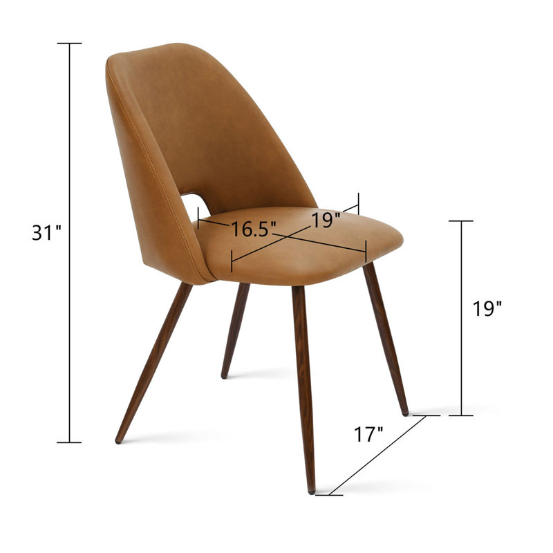Chaises de salle à manger Aunnika en noyer capitonné, ensemble de 4, Brun
