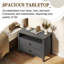 Table de chevet en bois 29,9 po avec deux tiroirs-946383301