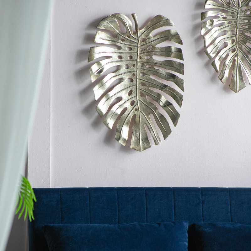 Gold Monstera Leaf Wall Décor, 17.30" H x 24.80" W x 2" D