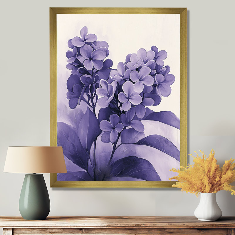Karlee - Floral Canvas Prints, H 20 po x l 12 po, Reproduction encadrée d'une seule photo, Doré