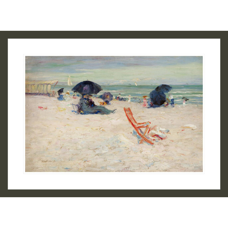 «Beach at Atlantic City» par Robert Henri, impression giclée sur cadre, H 21,52 po x l 29,5 po