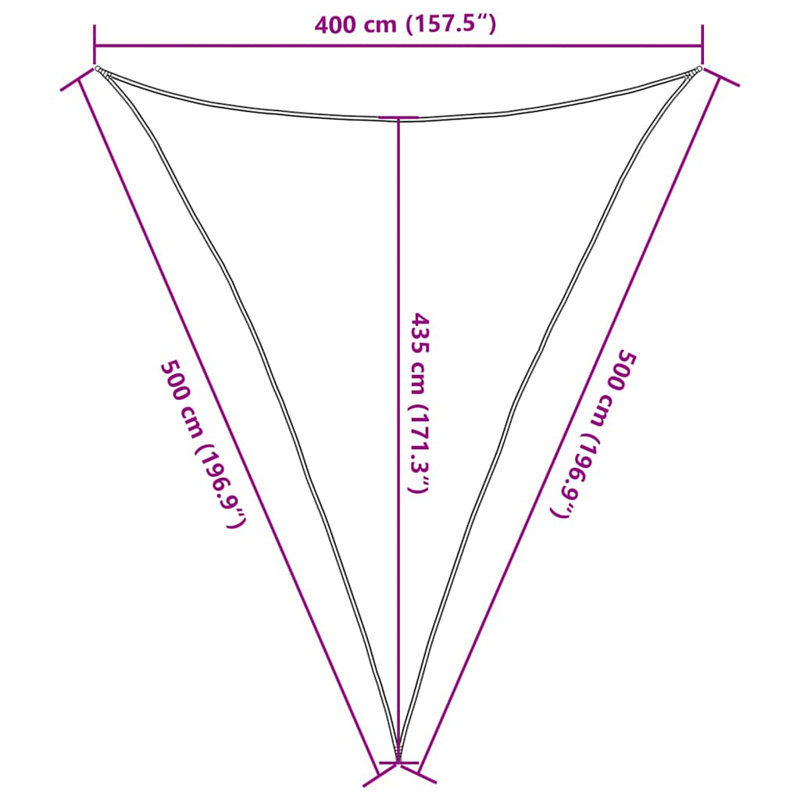 Arrya 5m x 4m Triangular Shade Sail, Yellow