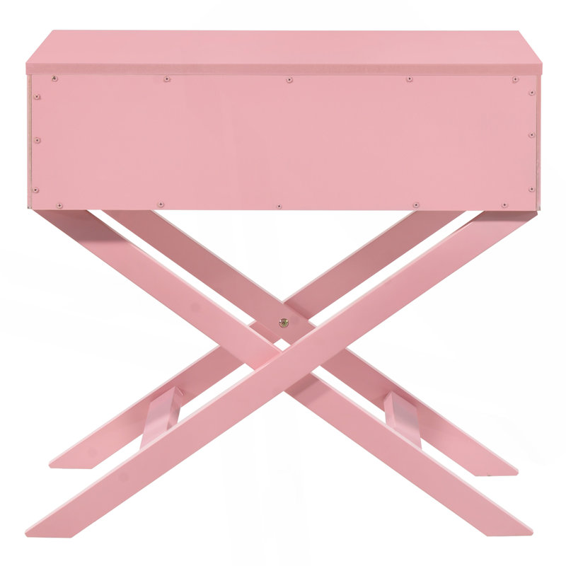 Table de chevet élégante et contemporaine, Rose