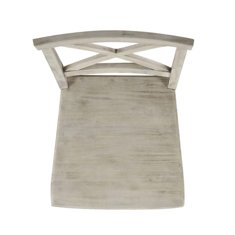 Ensemble de 2 chaises de salle à manger en bois d'acacia de style rustique Roshan Farmhouse, Gris