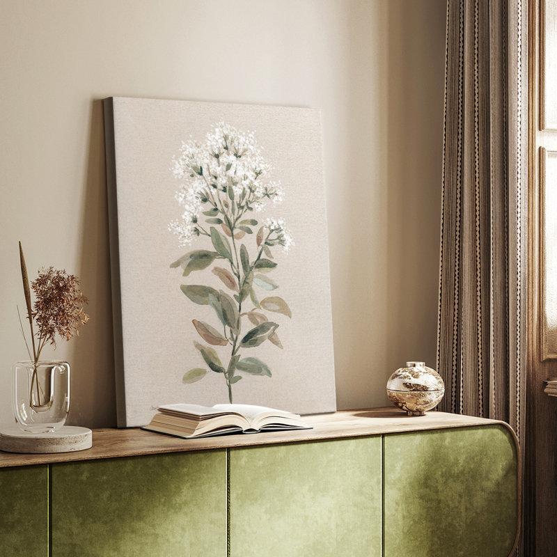 Tige florale blanche II - galerie Cavas sur mesure, H 18 po x l 12 po