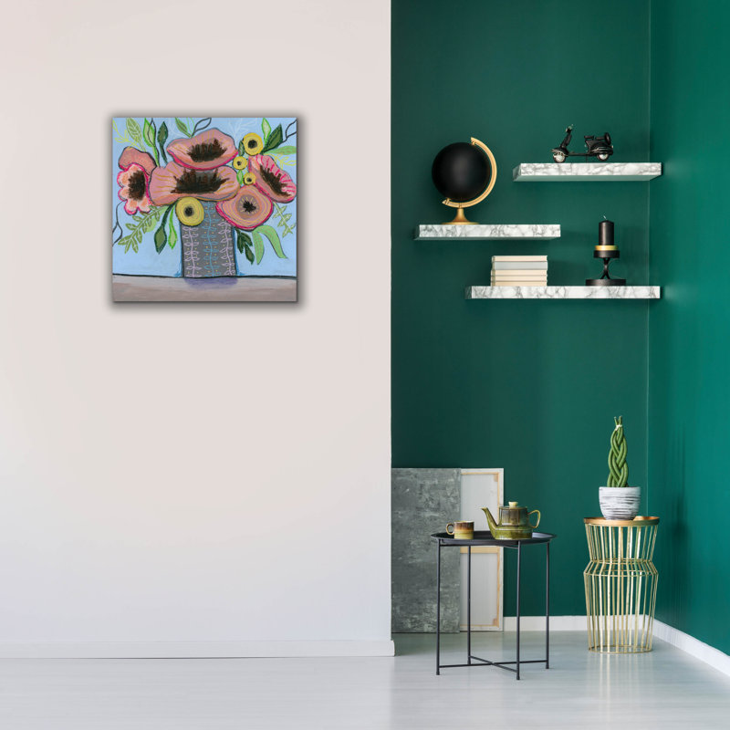 Toile épique Graffiti «Poppy Power» par Jeri Hauth, 26 po x 26 po, H 26 po x l 26 po