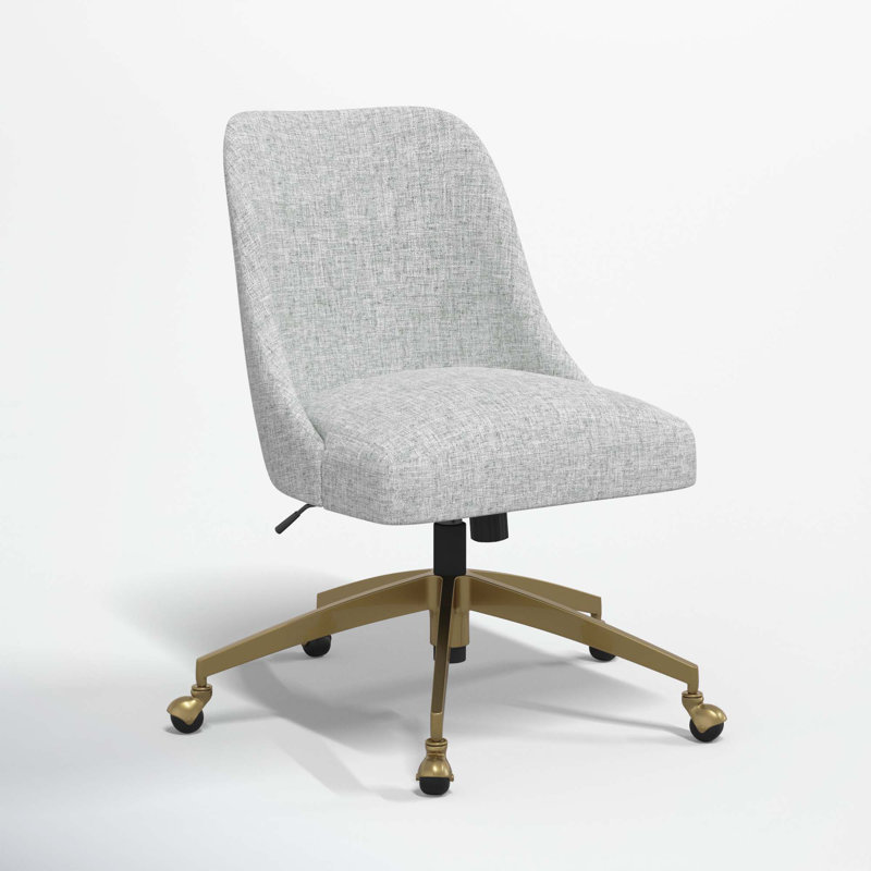 Chaise de bureau Tamieka, Lin texturé pierre ponce Zuma