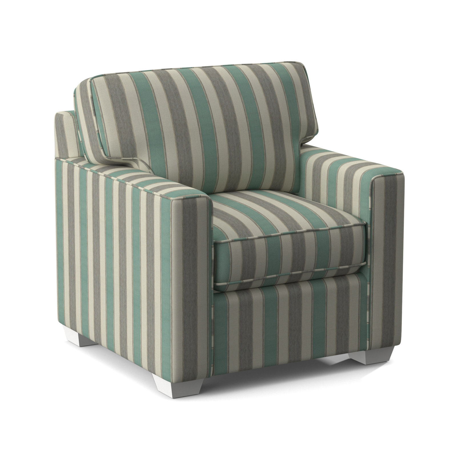 Frye Upholstered Accent Chair, Black Buffalo Check; 0120-81, Frost White Finish