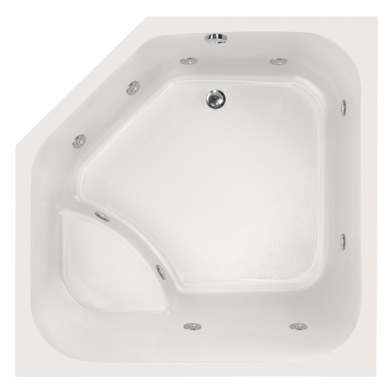 Katarina 69'' L Bathtub, White, Matte Black
