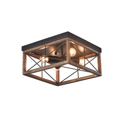 Plafonnier encastré industriel 4 lumières 4 lumières