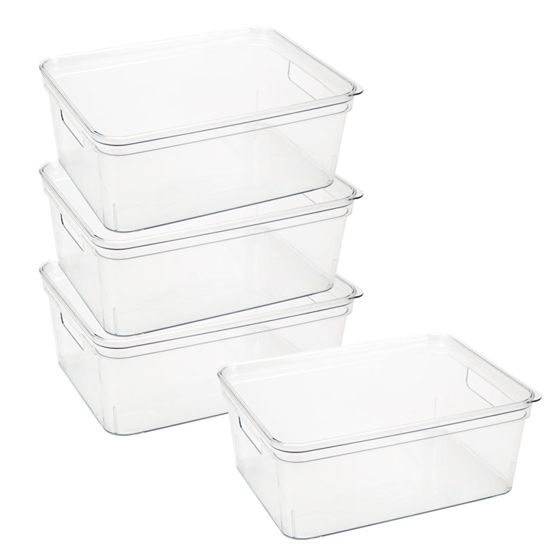 Rebrilliant Plastic Storage Tub & Tote, 4, 5.51" H x 14.17" W x 10.43" D