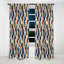 Motif de lignes rayées bleues et orange - Rideau rayé occultant - 1 panneaux-107546246