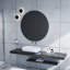 Miroir de salle de bain 70 cm, miroir rond, panneau blanc mat