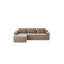 Canapé modulaire 96,9 po avec méridienne en forme de L, canapé modulaire moderne avec assise profonde, 96,9 po, canapé rembourré pour la chambre à coucher du salon, aucun assemblage requis, (tissu en velours côtelé moelleux), brun clair