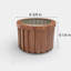 Pot rond Strata MD - gris brun, aluminium léger avec drainage et plateau de rétention d'eau-1193137310