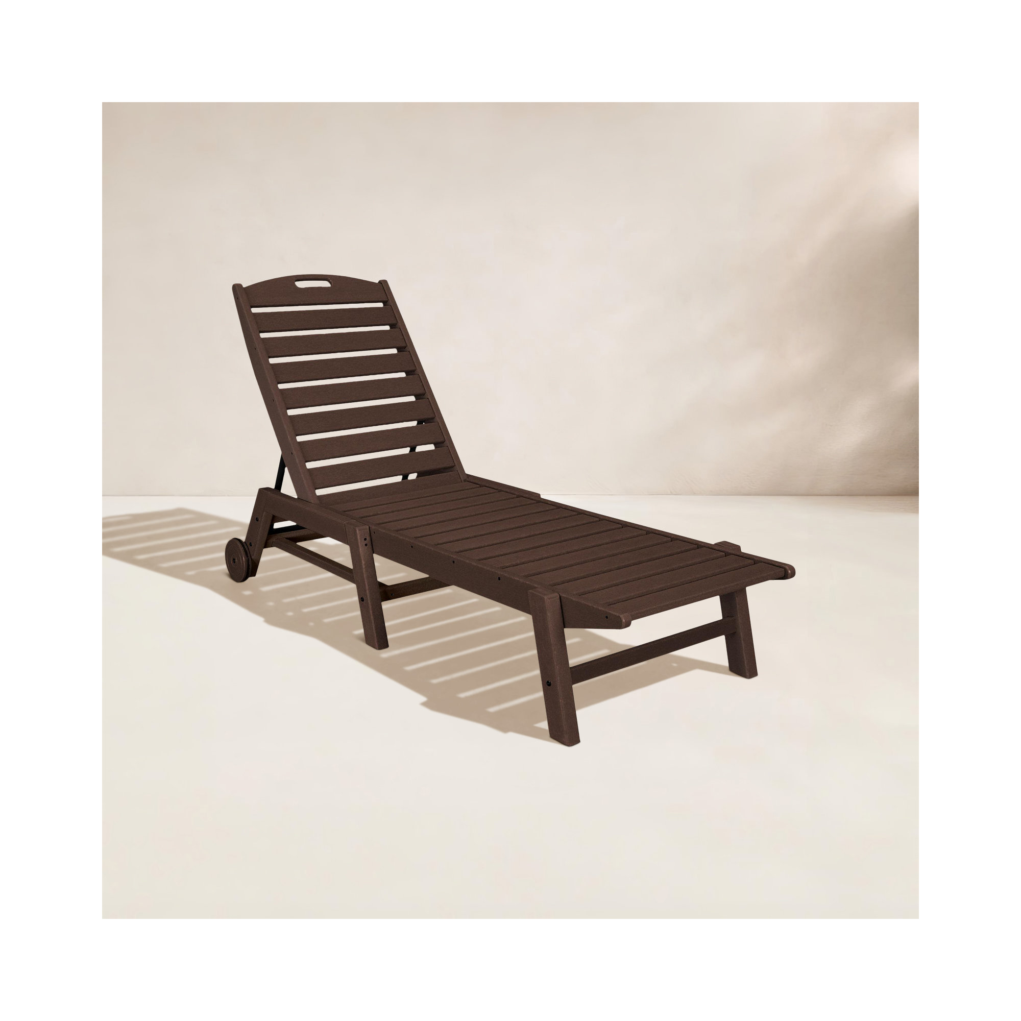 Lakeside POLYWOOD Nautical Chaise with Wheels, Mahogany