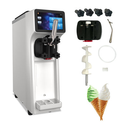 Countertop Soft Serve Ice Cream Machine 1000w Commercial Ice Cream Machine Automatic Touch Screen Operation Panel