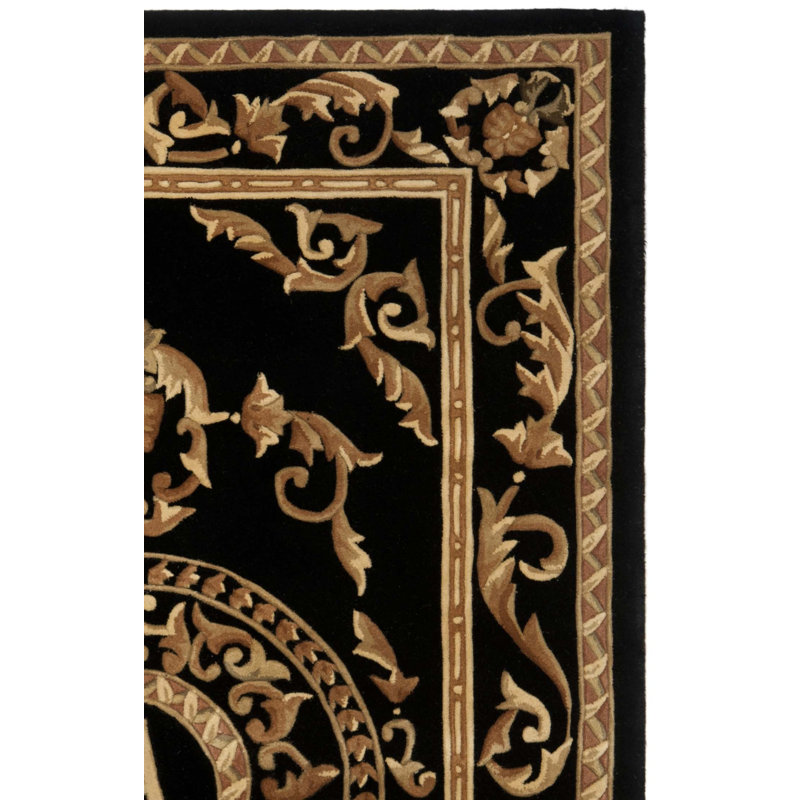 Tapis floral en laine touffeté à la main Naples, Rectangle 5 pi x 8 pi