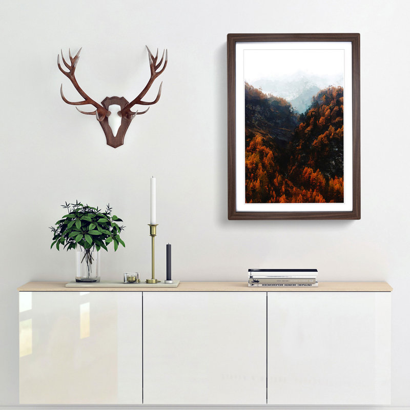 Mountains in South Tyrol in Italy in Abstract - Framed Print, Walnut Framed, 48cm H x 36cm W x 2cm D