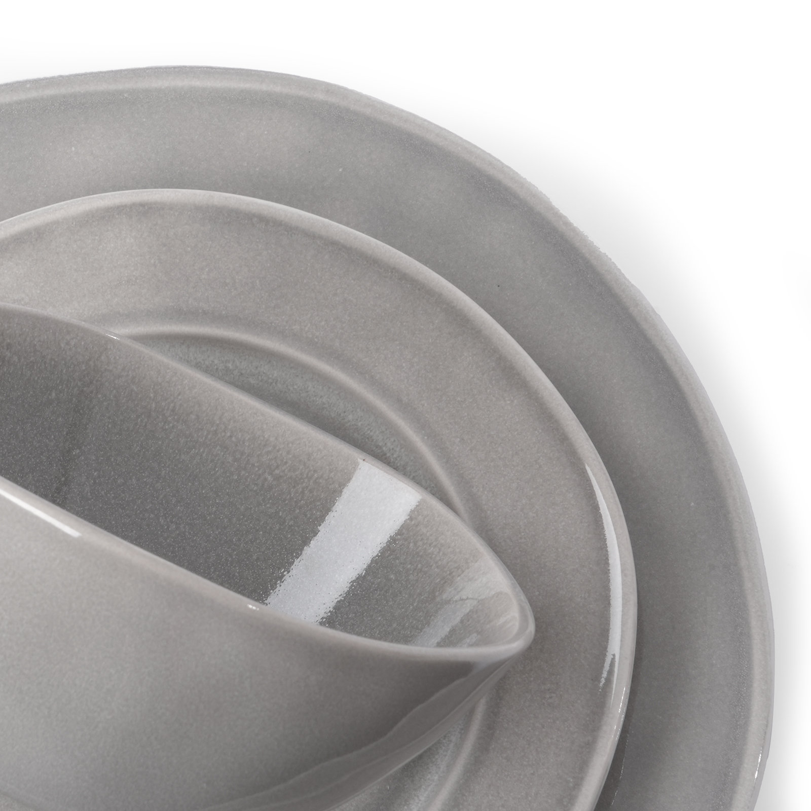  12 piece Stoneware Dinnerware Set - Service for 4, Slate Gray
