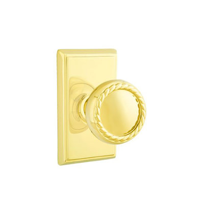 Emtek Passage Knobset w/ Rectangular Rosette and Rope Knob