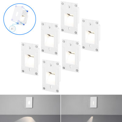 Lodestone Magnetic LED Step Light, Dimmable Anti-Glare Indoor Stair Light, Vertical, White