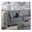 Ensemble de canapé modulaire réversible gris avec méridienne en L et accoudoirs coussinés