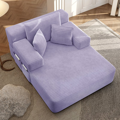 Chaise Lounge with 3 Pillows and Storage Pocket