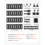 Ensemble de rail d'attache E-Track, paquet de 4 rails de rail en E de 1,3 pi, 2 crochets en forme de U, 2 porte-outils, 2 supports de tablette de rail, 2 porte-pneus, 2 anneaux de rangement pour câbles, 8 embouts et 1 sac, adapté pour Remorques Vans