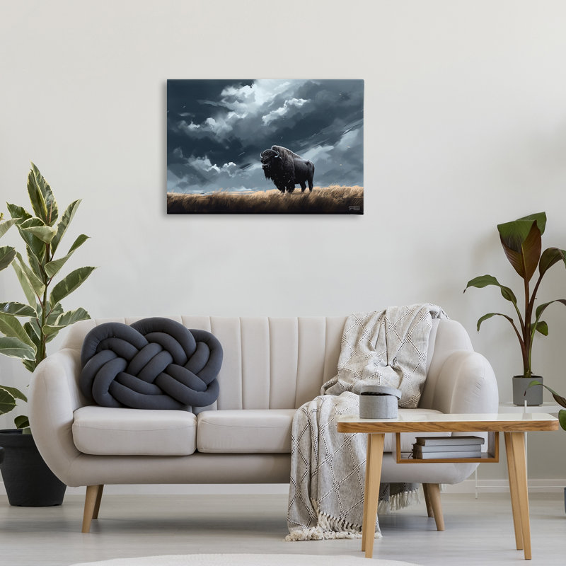 «Bison Silhouette with Clouds» par Roozbeh Bahramali, H 20 po x l 30 po
