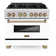 ZLINE Autograph 36 in. Legacy Dual Fuel Range in Satin Steel w/ Accents